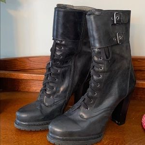 BCBG black leather boots